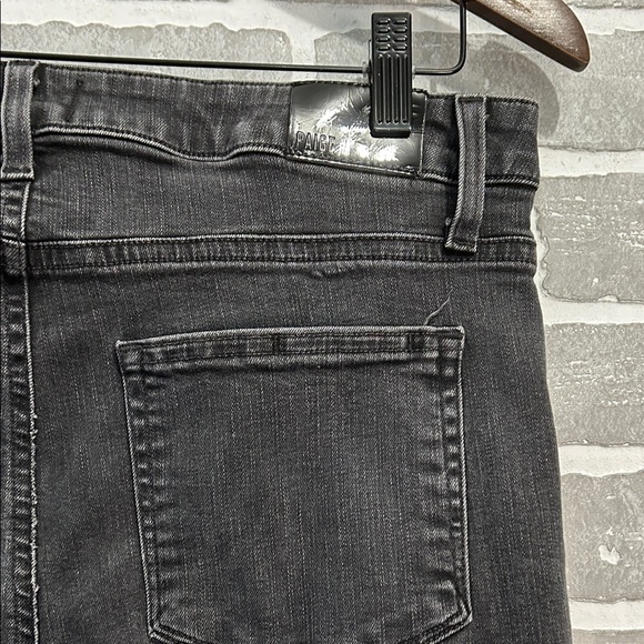 PAIGE SARAH SLIM HIGH RISE SLIM LEG JEANS BLACK WILLOW WOMENS SIZE 31 - Picture 6 of 16